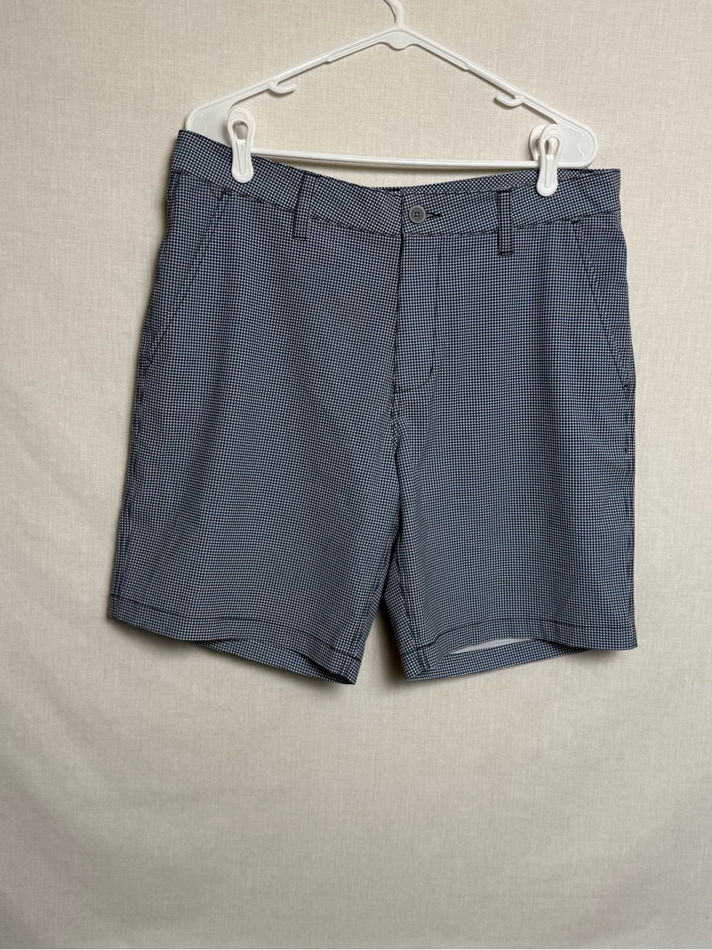 Southern Tide Mens Performance Shorts Blue Gingham Stretch Golf Casual W35
